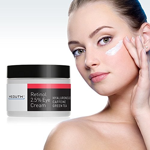 Retinol Eye Cream 2.5% from YEOUTH Boosted w/Retinol, Hyaluronic Acid, Caffeine, Green Tea, Anti Wrinkle, Anti Aging, Firm Skin, Even Skin Tone, Moisturize and Hydrate - Guaranteed Skin Care Yeouth 