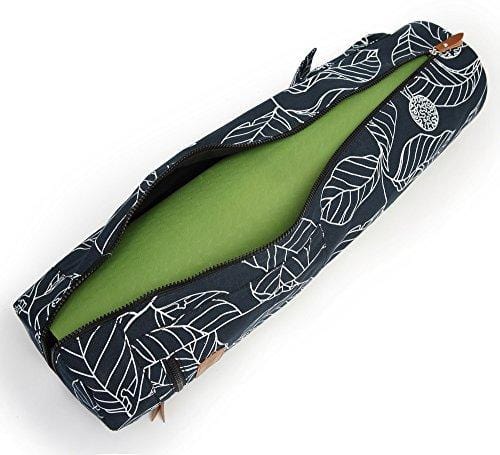 ELENTURE Full-Zip Exercise Yoga Mat Carry Bag with Multi-Functional Storage Pockets, Black Leaf Sports ELENTURE 