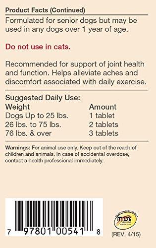 NaturVet Senior Wellness Aches & Discomfort Plus Glucosamine for Dogs, 60 ct Time Release, Chewable Tablets, Made in USA Animal Wellness NaturVet 