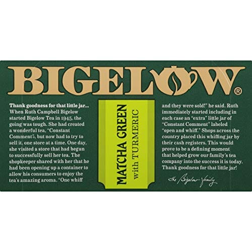 Bigelow Matcha Green Tea with Turmeric, Caffeinated, 18 Count (Pack of 6), 108 Total Tea Bags Grocery Bigelow Tea 