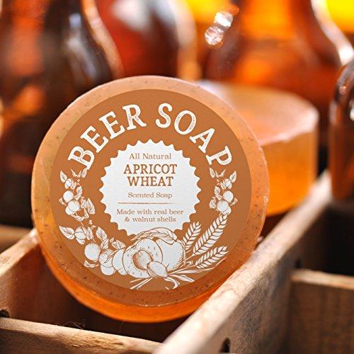 Beer Soap (Apricot Wheat) - All Natural + Made in USA - Actually Smells Good! Perfect Gift For Beer Lovers Natural Soap Swag Brewery 