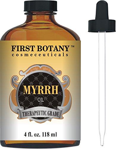 Myrrh Oil 4 fl. oz. With a Glass Dropper -Premium Quality & Therapeutic Grade - Ideal for Aromatherapy, Massages and Maintaining Healthy Skin Essential Oil First Botany Cosmeceuticals 