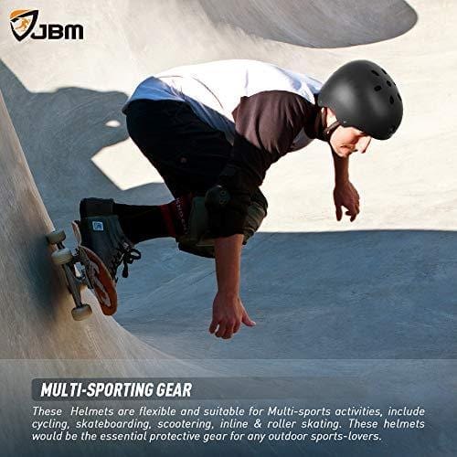 JBM Skateboard Helmet CPSC ASTM Certified Impact Resistance Ventilation for Multi-Sports Cycling Skateboarding Scooter Roller Skate Inline Skating Rollerblading Longboard Outdoors JBM international 