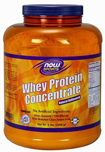 NOW Sports Whey Protein Concentrate Unflavored Powder,5-Pound Supplement Now Sports 