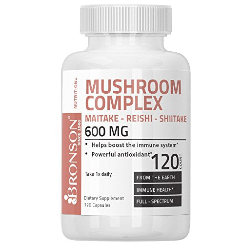 Bronson Mushroom Complex, Maitake - Reishi - Shitake 600mg, 120 Capsules Supplement Bronson 