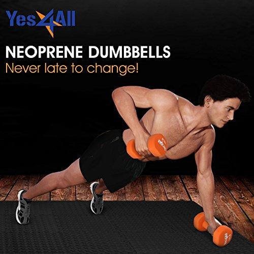 9 lbs Dumbbells Neoprene with Non Slip Grip – Great for Total Body Workout – Total Weight: 18 lbs (Set of 2) Sport & Recreation Yes4All 