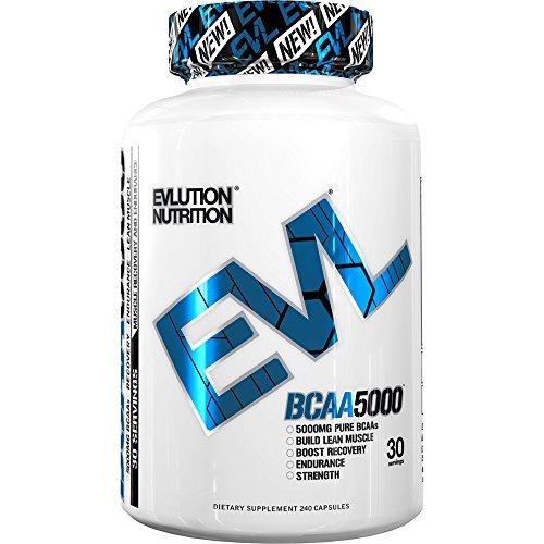 Evlution Nutrition BCAA5000, Branched Chain Amino Acids, Muscle Building Capsules with 5 Grams of BCAAs (30 Servings) Supplement Evlution 