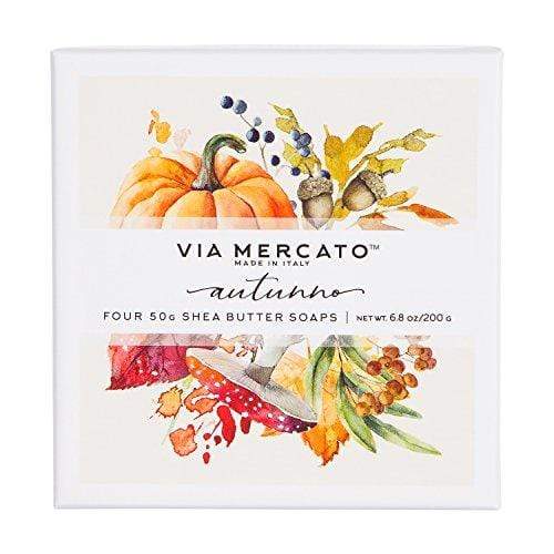 Via Mercato Natale Shea Butter Soap Boutique Luxury Gift Box (Set of 4, 50g Each) - Autunno Natural Soap Via Mercato 