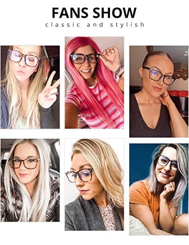 Blue Light Blocking Glasses,Square Nerd Eyeglasses Frame Anti Blue Ray Computer Game Glasses Anti Eyestrain & UV(5Pcs) Personal Computer Clear Ant 