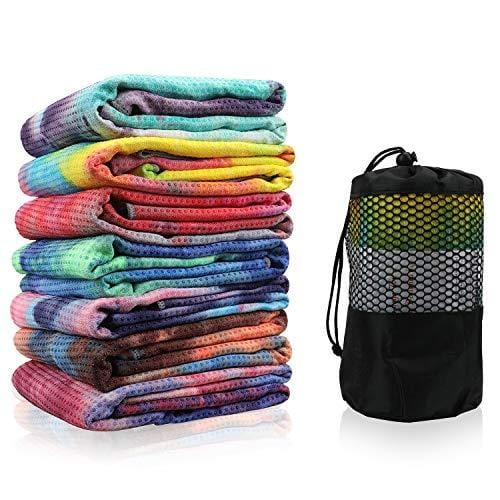 Pefi Yoga Towels, Non Slip Hot Yoga Towel Skidless Waffle Texture, 100% Absorbent Odorless Microfiber, Standard Sized 24 inchx72 inch Mat Towel,for Hot Yoga, Bikram, Pilates Sports Pefi 