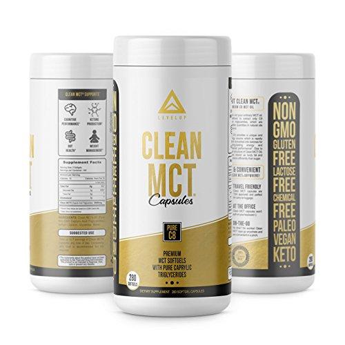 Clean MCT Capsules - Pure C8 MCT Oil Softgels (1000mg Each) Supplement LevelUp 