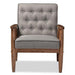 Baxton Studio Sorrento Mid-Century Retro Modern Fabric Upholstered Wooden Lounge Chair, Grey Furniture Baxton Studio 