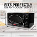 Nostalgia RMO4BK Retro 0.9 Cubic Foot 800-Watt Countertop Microwave Oven, 5 Power Levels and 12 Cook Settings, LED Display, Jet Black Kitchen Nostalgia 