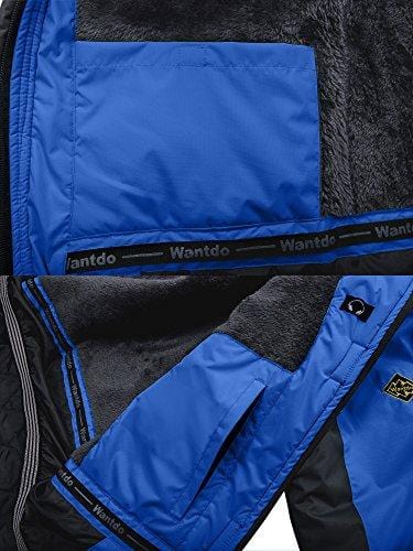 Wantdo Men's Waterproof Mountain Jacket Fleece Windproof Ski Jacket US S Sky Blue S Ski Wantdo 