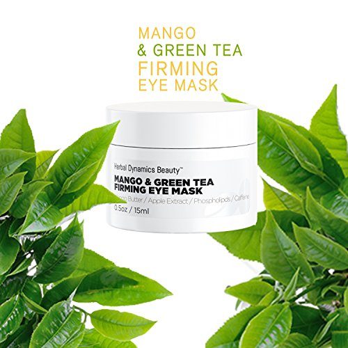 HD Beauty Mango + Green Tea Firming Eye Mask with Mango Butter, Apple Extract, Phospholipids and Caffeine For Dark Circles, Fine Lines, and Puffiness, 0.5 oz. Skin Care Herbal Dynamics Beauty 