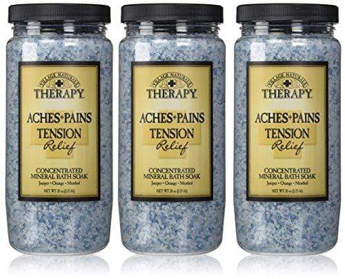 Village Naturals Therapy, Mineral Bath Soak, Aches & Pains Tension Relief, 20 Oz, Pack of 3 Skin Care Village Naturals Therapy 
