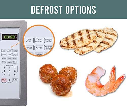 Farberware FMO11AHTPLB 1.1 Cu. Ft. 1000-Watt Microwave Oven with LED Lighting Cubic Feet, White/Platinum Kitchen Farberware 