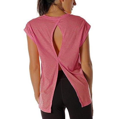 icyZone Workout Shirts Yoga Tops Activewear V-Neck T-shirts for