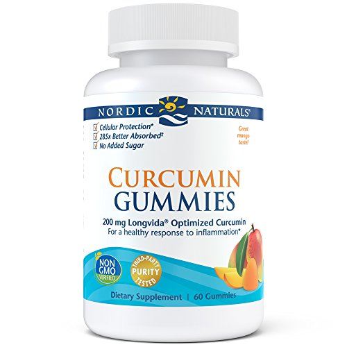 Nordic Naturals Curcumin Gummies - Chewable Gelatin-Free Gummies with 200 mg of Optimized Curcumin Support Healthy Inflammatory Response and Promote Healthy Metabolic Balance, Mango Flavor, 60 Count Supplement Nordic Naturals 