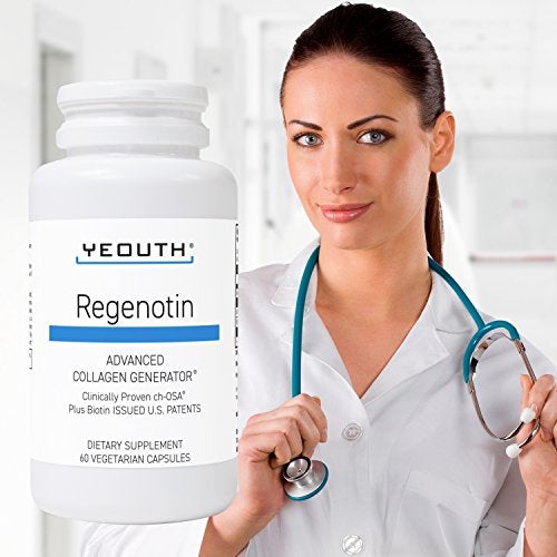 Regenotin with Biotin 5000mcg, ch-OSA Boosting Collagen and Keratin by YEOUTH. Proven to Reduce Wrinkles Vitamin Supplement for Skin, Hair, Nails and Joints. All-Natural, Wrinkle-Reducing - 60 Count Skin Care Yeouth 
