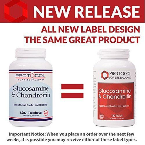 Protocol For Life Balance - Glucosamine & Chondroitin - Extra Strength Formula to Support Healthy Joint Function and Promotes Stronger Bones & Cartilage - 120 Tablets Supplement Protocol For Life Balance 