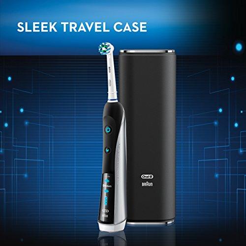 Oral-B 7000 SmartSeries Rechargeable Power Electric Toothbrush with 3 Replacement Brush Heads, Bluetooth Connectivity and Travel Case, Black, Powered Electric Toothbrush Oral B 