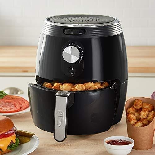  DASH Compact Air Fryer Oven Cooker with Temperature Control,  Non-stick Fry Basket, Recipe Guide + Auto Shut off Feature, 2 Quart - Red :  Home & Kitchen
