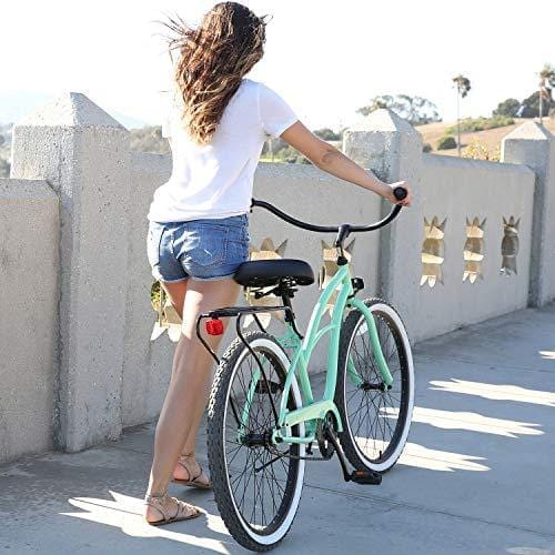 sixthreezero Around The Block Women's Single-Speed Beach Cruiser Bicycle, 26" Wheels, Mint Green with Black Seat and Grips, Model:630042 Outdoors sixthreezero 