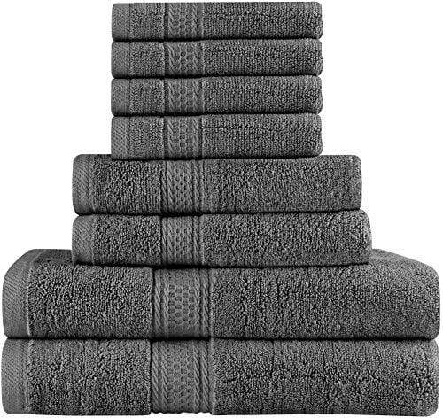 Utopia Towels Premium 8 Piece Towel Set (Grey) - 2 Bath Towels, 2 Hand Towels and 4 Washcloths Cotton Hotel Quality Super Soft and Highly Absorbent Towel Utopia Towels 