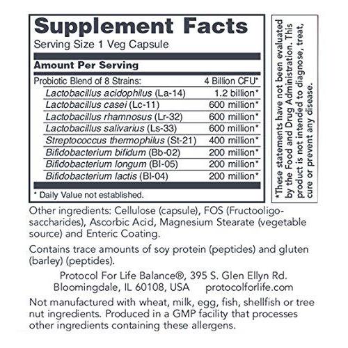Protocol For Life Balance - Ortho Dophilus™ - Supports Healthy Immune System & Digestion, Regular Bowel Movement,Weight Control, Fatigue, Healthy Bacteria (Shelf Stable Probiotic) - 60 Veg Capsules Supplement Protocol For Life Balance 