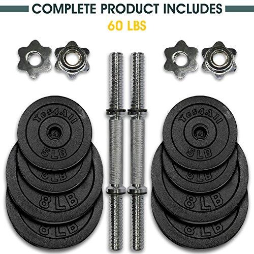 60 lbs Adjustable Cast Iron Dumbbells - ²D1IBZ Sport & Recreation Yes4All 