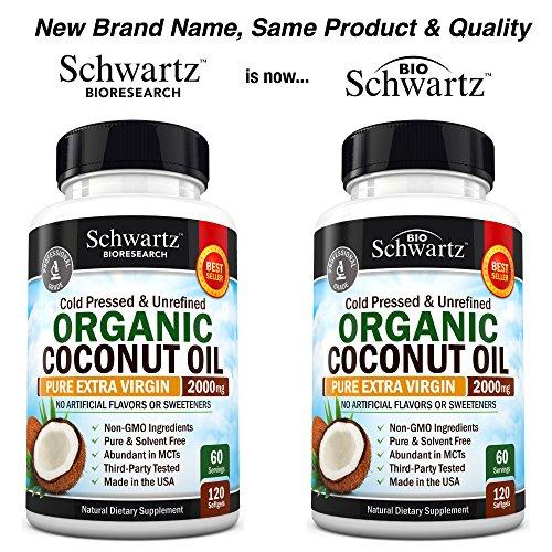 Organic Coconut Oil 2000mg Supplement BioSchwartz 