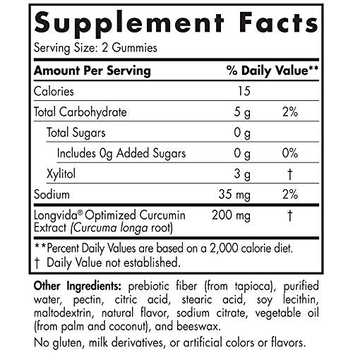 Nordic Naturals Curcumin Gummies - Chewable Gelatin-Free Gummies with 200 mg of Optimized Curcumin Support Healthy Inflammatory Response and Promote Healthy Metabolic Balance, Mango Flavor, 60 Count Supplement Nordic Naturals 