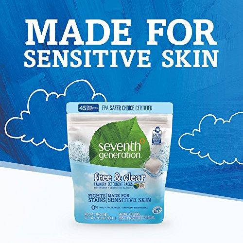 Seventh Generation Laundry Detergent Packs, Free & Clear, 90 loads (2 pouches, 45ct ea) Laundry Detergent Seventh Generation 