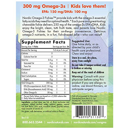 Nordic Naturals - Nordic Omega-3 Fishies, Supports Optimal Brain and Immune Function, 36 Count Supplement Nordic Naturals 