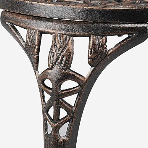 YAHEETECH 3 PCS Patio Set Tulip Design Setting Cast Bistro Table Chair Outdoor Patio Furniture, Aluminum, Antique Bronze Furniture YAHEETECH 