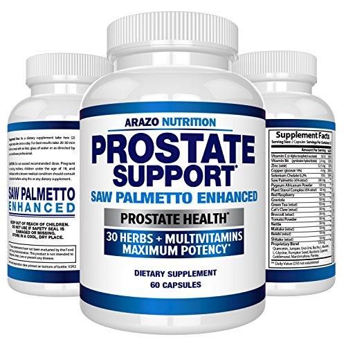 Prostate Supplement - Saw Palmetto + 30 Herbs - Reduce Frequent Urination, Remedy Hair Loss, Libido – Single Homeopathic Herbal Extract Health Supplements - Capsule or Pill - Arazo Nutrition Supplement Arazo Nutrition 