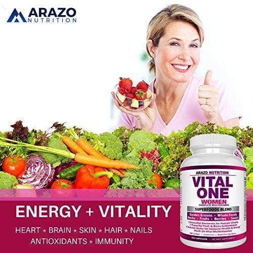 VITAL ONE Multivitamin for Women - Daily Wholefood Supplement - 150 Vegan Capsules - Arazo Nutrition Supplement Arazo Nutrition 