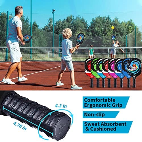 TICCI Pickleball Paddle USAPA Approved Set 2 Premium Graphite Craft Rackets Honeycomb Core 4 Balls Ultra Cushion Grip Portable Racquet Case Bag Gift Kit Men Women Indoor Outdoor (Gorgeous Kit) Sports T TICCI 