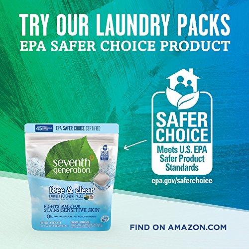 Seventh Generation Dishwasher Detergent Packs, Free & Clear, 45 count Dishwasher Detergent Seventh Generation 