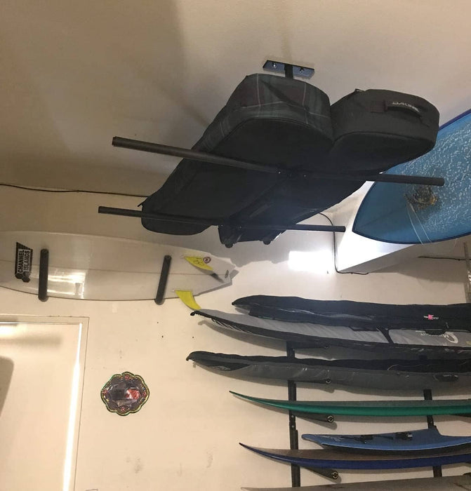 Supporto Per Sci E Snowboard Da Soffitto StoreYourBoard - Porta Attrezzi Con Gancio Sospeso | Fino A 150 Lb - Foto 11