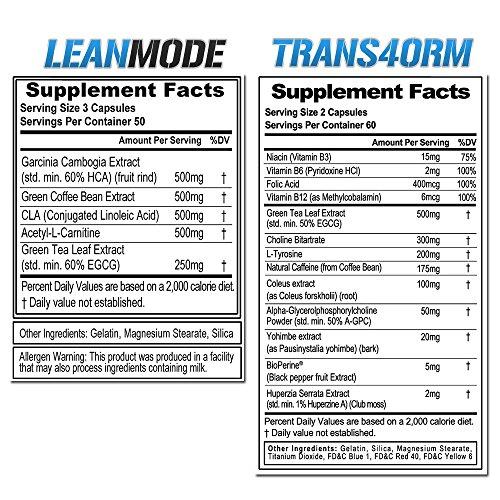 Evlution Nutrition Trans4ormation Mode Stack Trans4orm (60 Serving), Lean Mode (50 Serving) Weight Loss Diet Kit Supplement Evlution 