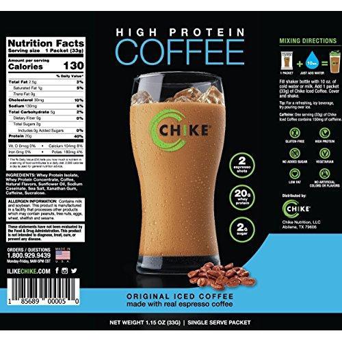 High Protein Coffee, 12-1.15 Ounce Single Serving Packets Food & Drink Chike 
