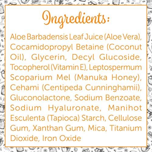 Gentle Moisturizing Organic Face & Body Wash (16 oz) Manuka Honey, Eczema, Psoriasis, Dry Skin, Rosacea, Aloe Vera, Botanicals, No Parabens, No Sulfates, No Fragrance, Non-Allergenic by Honeyskin Skin Care Honeyskin Organics 
