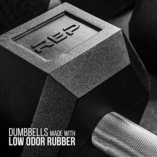 Rep Rubber Hex Dumbbells, 15 lb Pair Sport & Recreation Rep Fitness 