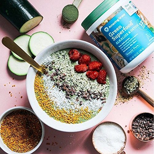 Amazing Grass Green Superfood Alkalize & Detox Organic Plant Based Powder with Wheat Grass and Greens, Flavor: Simply Pure, 30 Servings, Active Probiotic Cultures Supplement Amazing Grass 