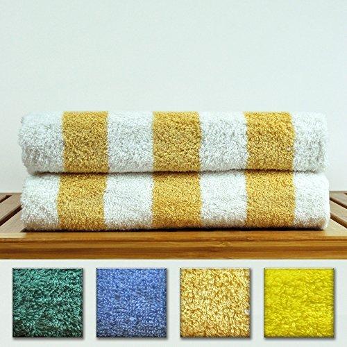 Luxury Hotel & Spa Towel 100% Genuine Turkish Cotton - Extra Large Cabana Striped Pool Beach Towel Set (Salmon , Set of 2) Towel Chakir Turkish Linens 