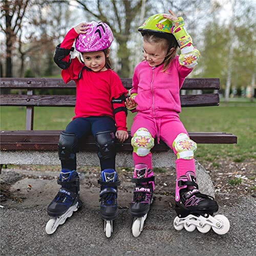 Adjustable Inline Skates for Girls and Boys with Light up Wheels Beginner Skates Safe and Durable Inline Roller Skates for Kids and Adults, Men and Women Pink Size 4 Outdoors Zuwaos 
