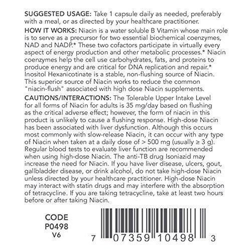 Protocol For Life Balance - Flush-Free Niacin 500 mg - B Vitamin for Improved Energy Production, Metabolism, Stress, Sex, and Emotional Support - 90 Vcaps Supplement Protocol For Life Balance 