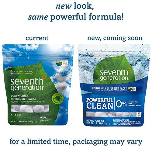 Seventh Generation Dishwasher Detergent Packs, Free & Clear, 90 count Dishwasher Detergent Seventh Generation 